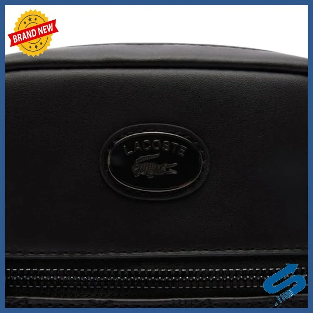 Men's Leather Camera Bag with Adjustable Strap and Multiple Pockets
